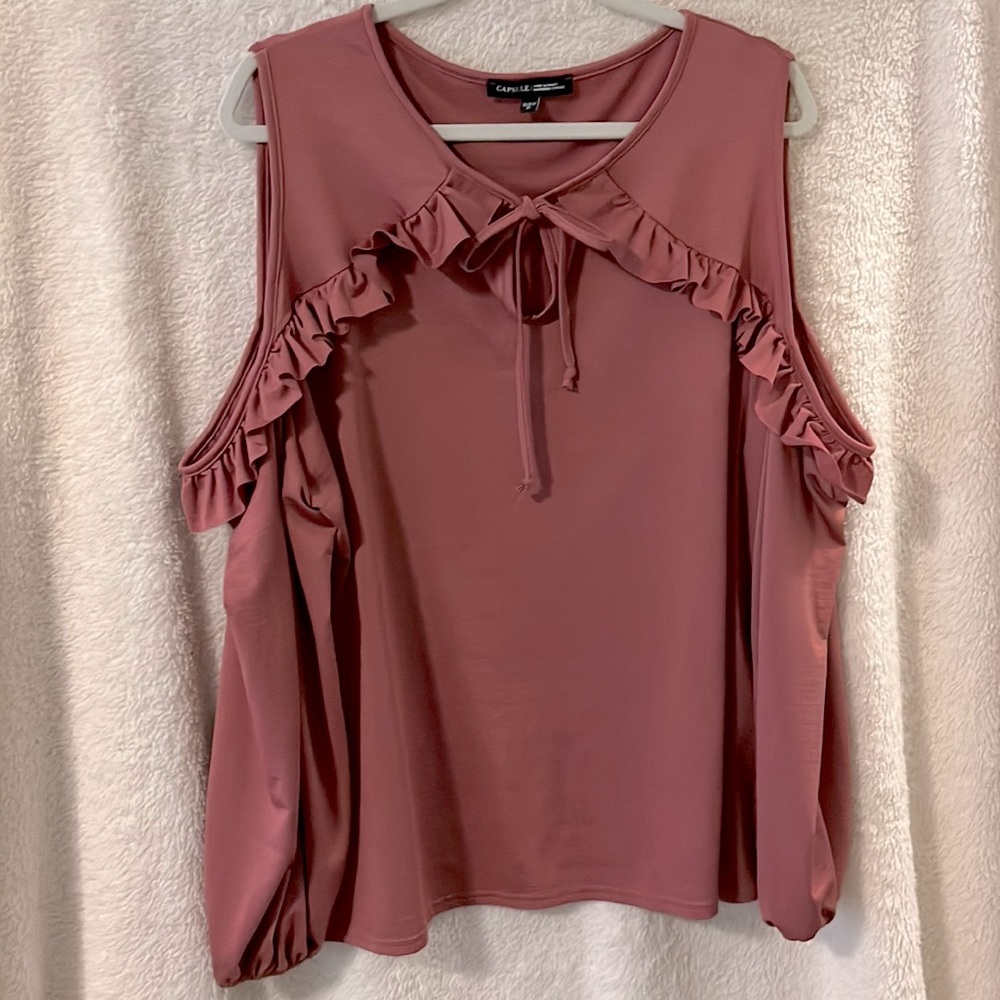 cold shoulder ruffle top